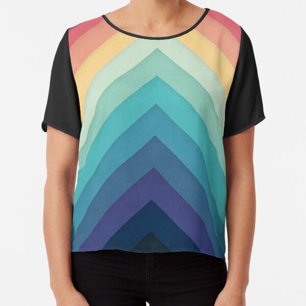 Retro Chevrons 002 Chiffon Top