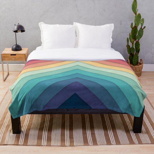 Retro Chevrons 002 Throw Blanket