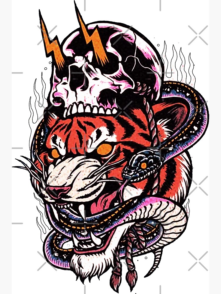 vector, tattoo, illustration, head, lion, skull, face, tiger, art, mask,  cartoon, animal, design, minimalist, colorful, logo, vector Stock  Illustration | Adobe Stock