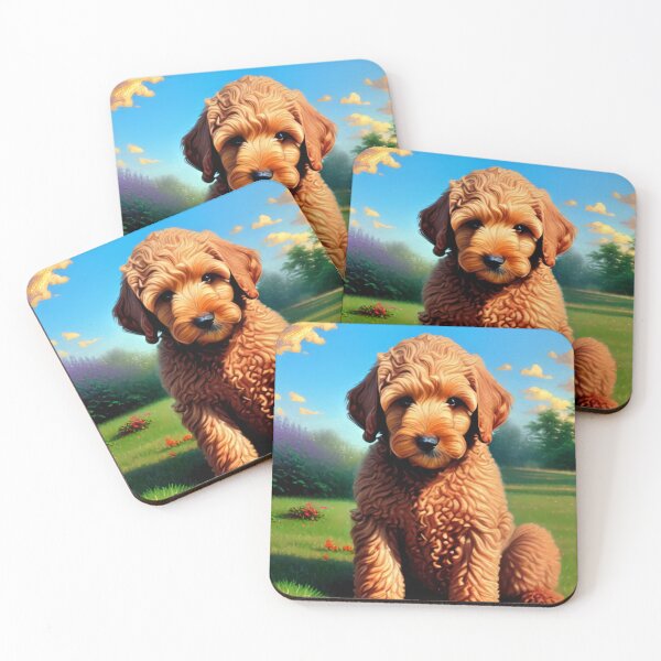 Artikelvorschau, Entzückende Mischlings-Labradoodle-Hündchen-Digital-Kunst entworfen und verkauft von ChorkiePawPress.