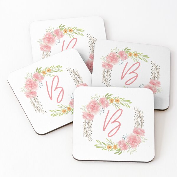 Item preview, Wreath Monogram B Floral Rose designed and sold by LaneyRyDesigns.