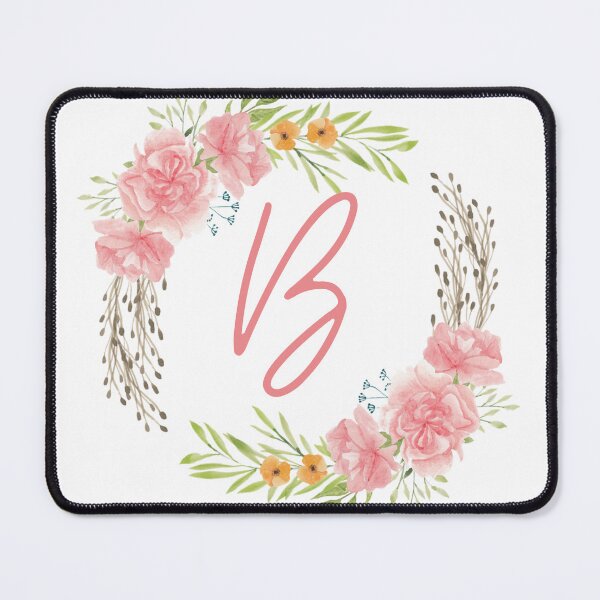 Item preview, Wreath Monogram B Floral Rose designed and sold by LaneyRyDesigns.