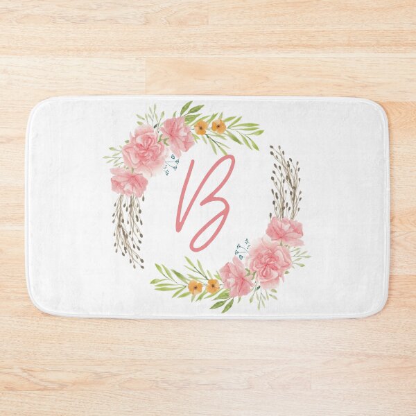 Item preview, Wreath Monogram B Floral Rose designed and sold by LaneyRyDesigns.