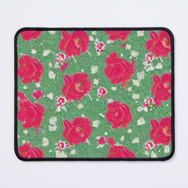 Item preview, Pink flower patterns and green background designed and sold by ArteEterno.