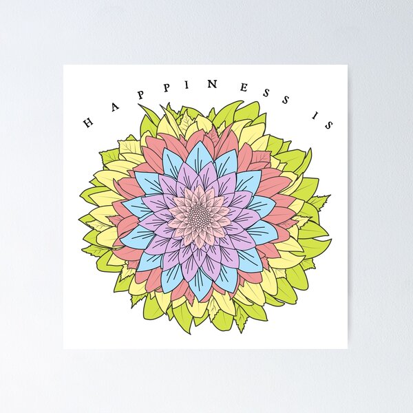 Item preview, Happiness Is Flower designed and sold by PondsAndPines.