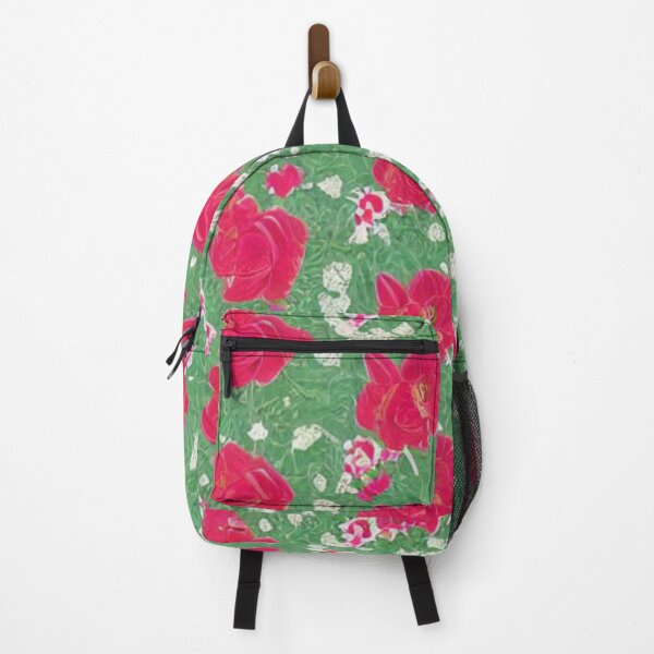 Item preview, Pink flower patterns and green background designed and sold by ArteEterno.
