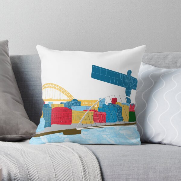 Newcastle Skyline Throw Pillow