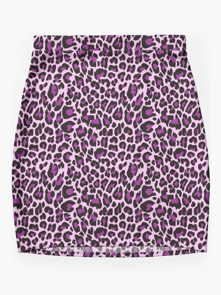 Girly Purple Pink Leopard Print Mini Skirt for Sale by ironydesigns Redbubble