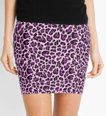 Purple Leopard Print Mini Skirt