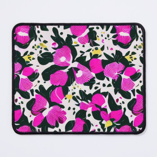 Item preview, Purple flower patterns, black petals and white background designed and sold by ArteEterno.