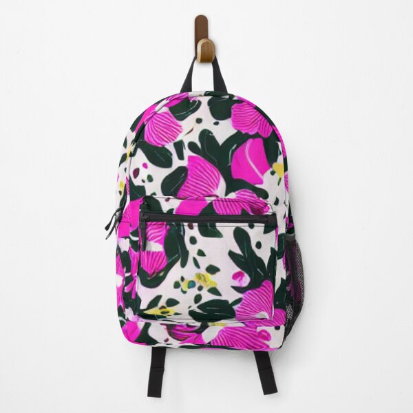 Item preview, Purple flower patterns, black petals and white background designed and sold by ArteEterno.