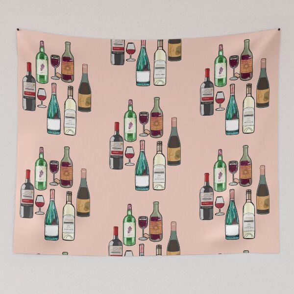 Item preview, Wine Enthusiasts Gift- Wine Bottle Pattern designed and sold by BronikowskiART.