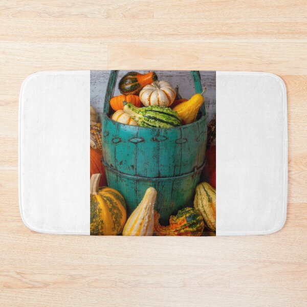 Item preview, Green Bucket Full Of Autumn Pumpkins And Gourds designed and sold by Garry Gay.