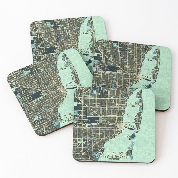 Item preview, Miami City Map of Florida, USA - Summer designed and sold by deMAP.