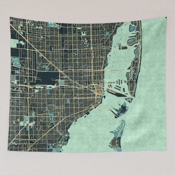 Item preview, Miami City Map of Florida, USA - Summer designed and sold by deMAP.