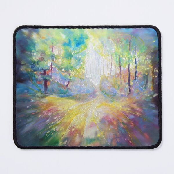 Item preview, Follow the Hart, woodland path, rainbow colours and white stag designed and sold by Gill Bustamante.