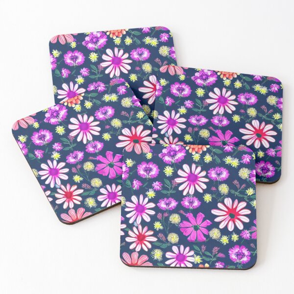 Item preview, Purple, pink and yellow flower patterns designed and sold by ArteEterno.