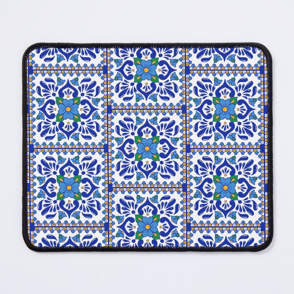 Item preview, Blue Floral Talavera Pattern Mexican Tile designed and sold by Francielandia.