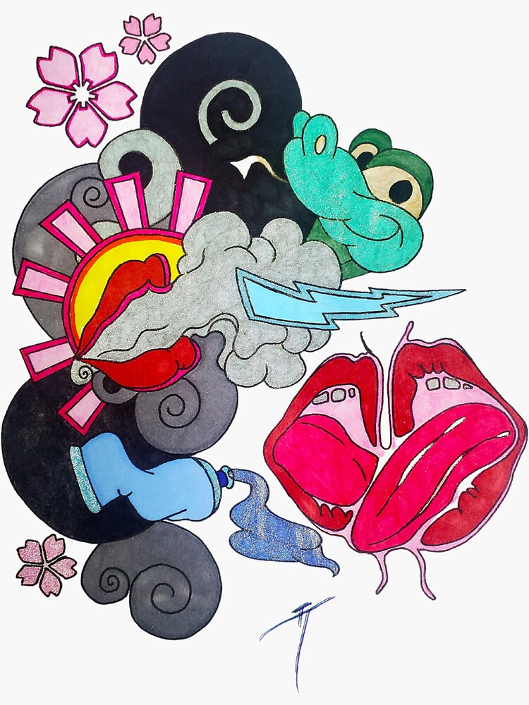 Thumbnail 3 of 3, Sticker, New George Clooney "Kans slip Kiss" Graffiti Coloring Design designed and sold by Cracker3.