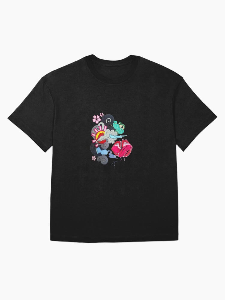 Thumbnail 3 of 7, Oversized T-Shirt, New George Clooney "Kans slip Kiss" Graffiti Coloring Design designed and sold by Cracker3.