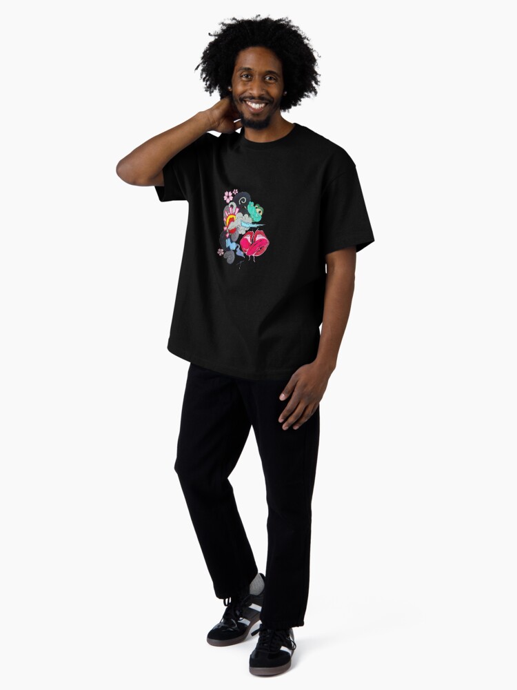 Thumbnail 4 of 7, Oversized T-Shirt, New George Clooney "Kans slip Kiss" Graffiti Coloring Design designed and sold by Cracker3.