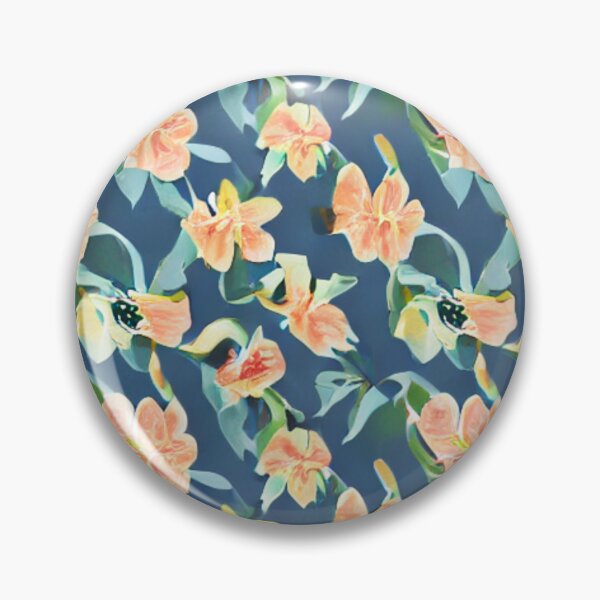 Item preview, Orange flower patterns and green background designed and sold by ArteEterno.