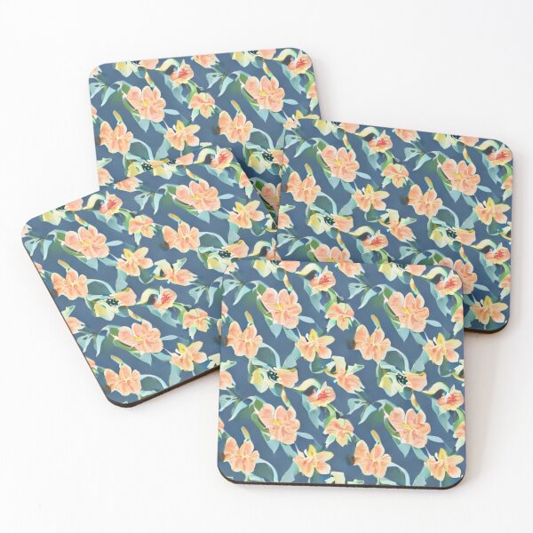 Item preview, Orange flower patterns and green background designed and sold by ArteEterno.
