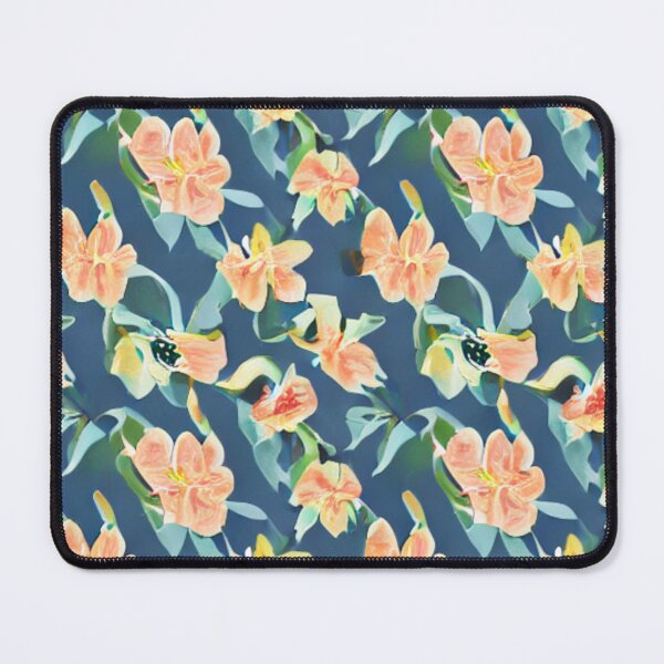 Item preview, Orange flower patterns and green background designed and sold by ArteEterno.