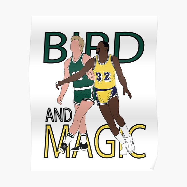 Los Angeles Lakers Magic Johnson and Boston Celtics Larry Bird Battle it  Out Under The Boards 8x10 Photo Picture