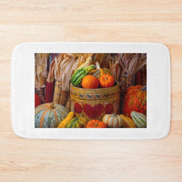Item preview, Old Folk Art Bucket With Pumpkins designed and sold by Garry Gay.