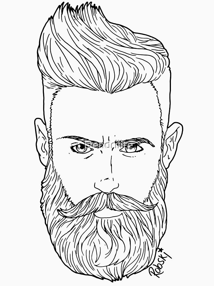 Handsome bearded bear hipster man by RobskiArt