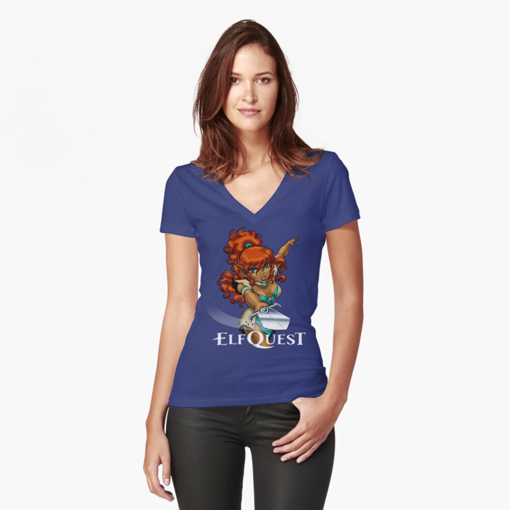 Item preview, Fitted V-Neck T-Shirt designed and sold by elfquest.