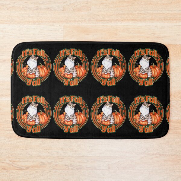 Item preview, It's Fall Y'all (Cat and Pumpkins) designed and sold by SimplyMe-Plus.