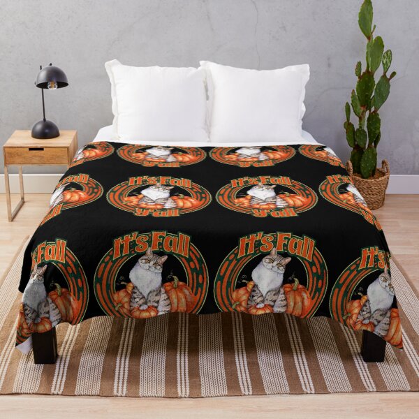 Item preview, It's Fall Y'all (Cat and Pumpkins) designed and sold by SimplyMe-Plus.