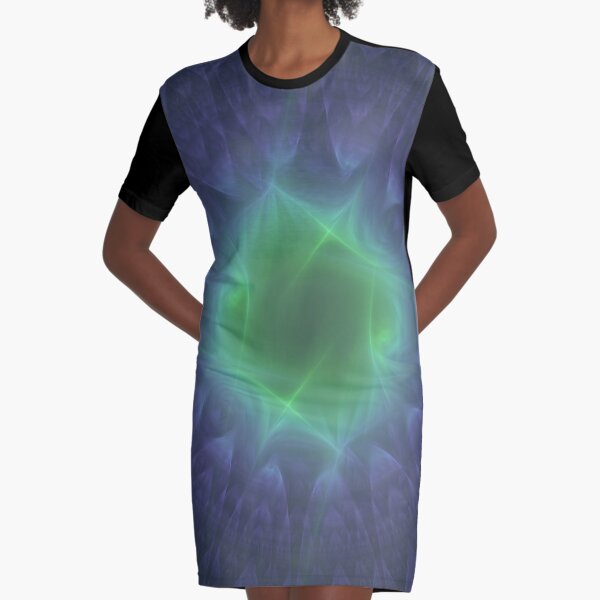 Energy Portal In The Reflecting Pool | Fractal Art Graphic T-Shirt Dress