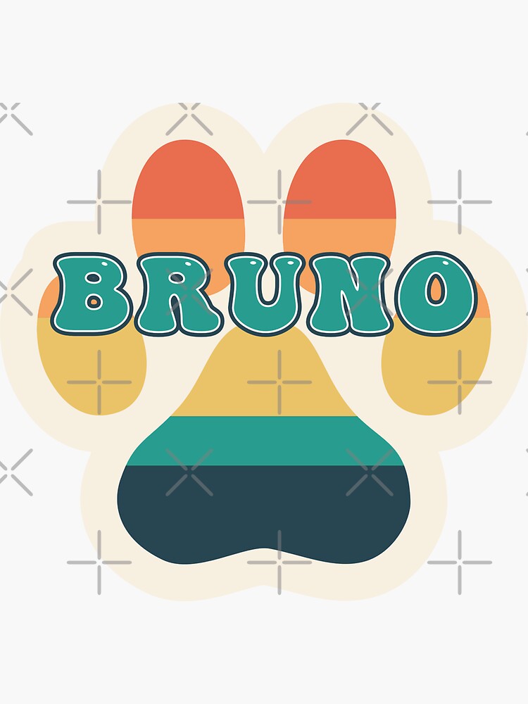 bruno-dog-name-vintage-sunset-paw-prints-on-cream-bruno-dog-name