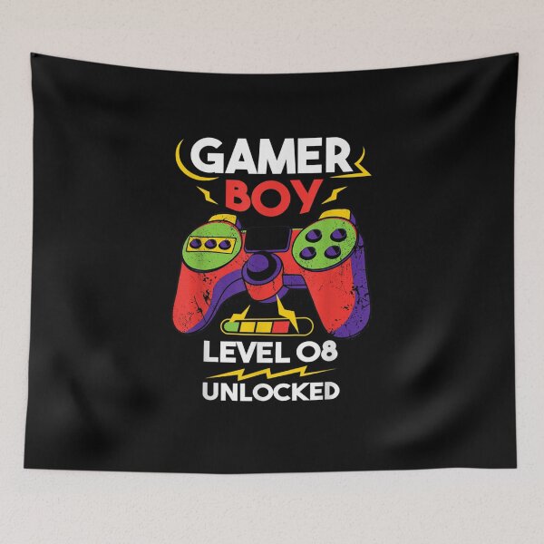 Item preview, Gamer Boy Level 8 Unlocked - 8th Birthday Video Game Gaming designed and sold by beunique5.