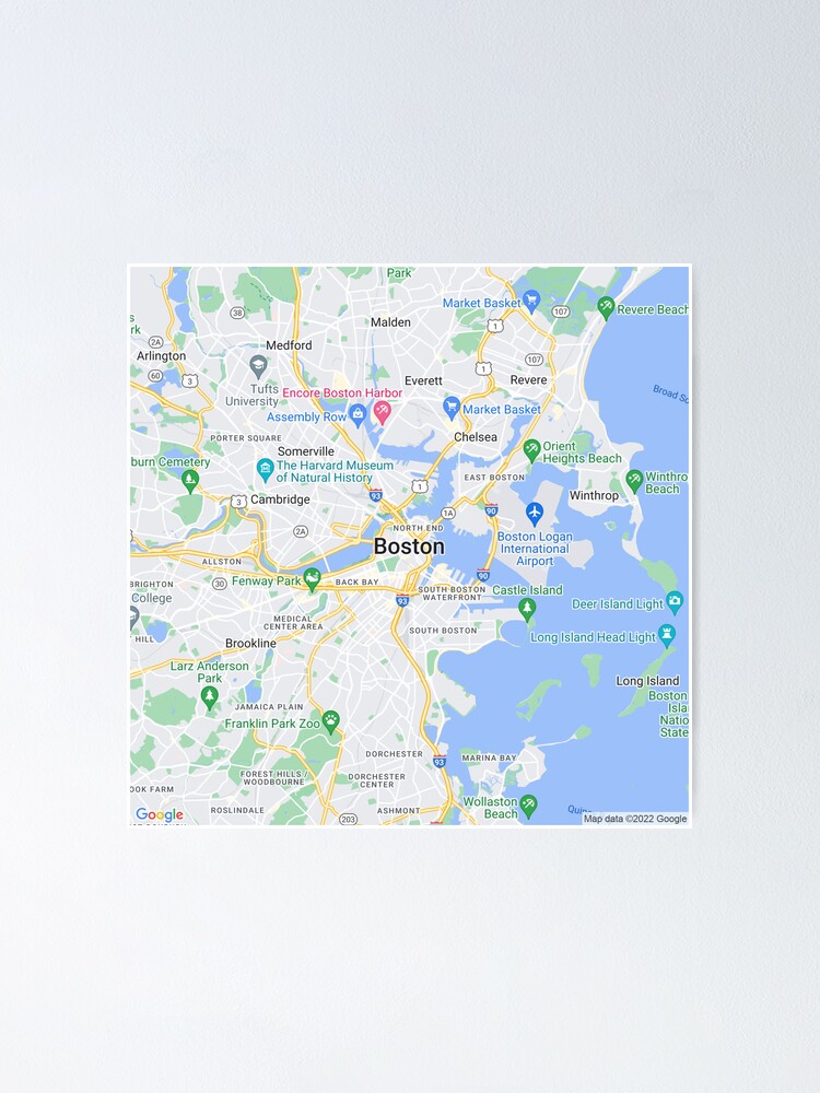 quot Boston United States Map Carthography quot - Fposter,small,wall Texture,product,750x1000 