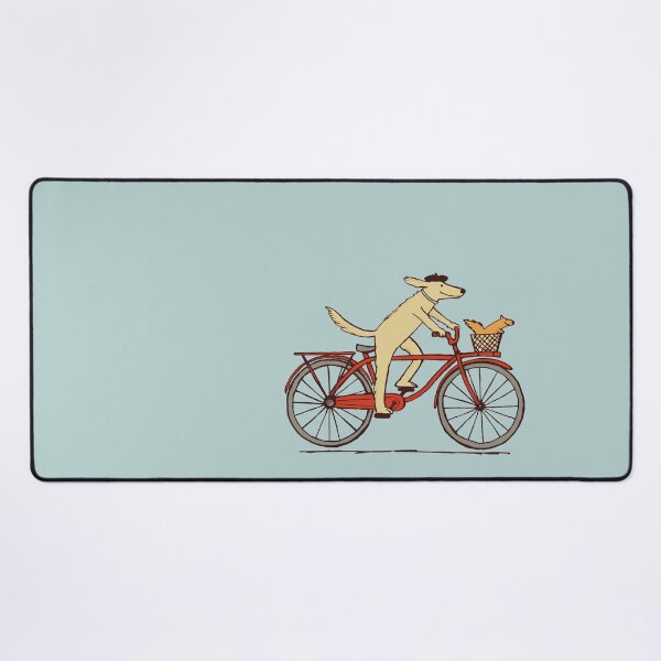 Item preview, Dog and Squirrel are Friends | Whimsical Animal Art | Dog Riding a Bicycle designed and sold by Jenn Inashvili.