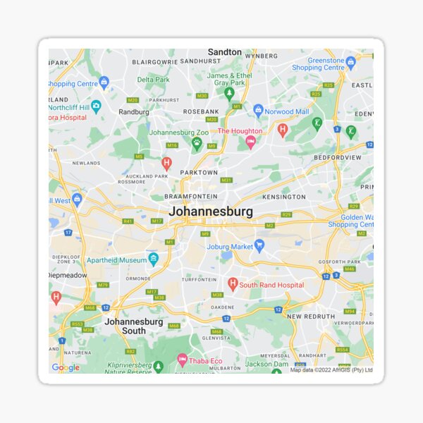 "Johannesburg, South Africa, Map Carthography" Sticker for Sale by mapsofthisworld Redbubble