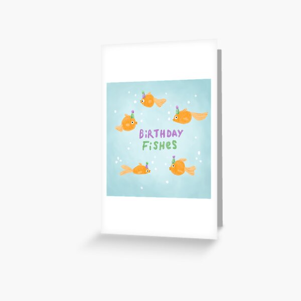 Funny Birthday Cod Greeting Card  Hilarious Fish with Colourful