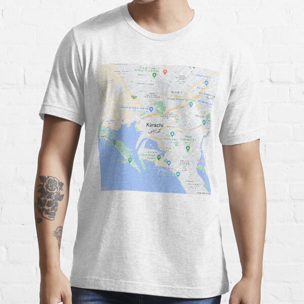 "Karachi, Pakistan, Map Carthography" Tshirt for Sale by