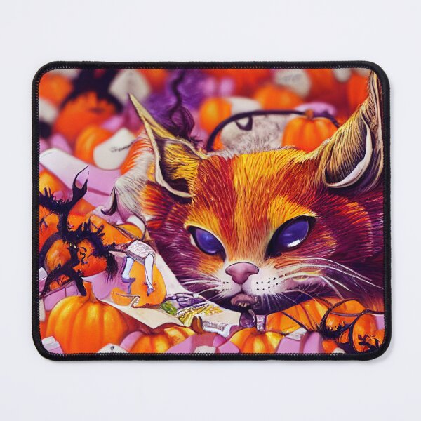 Item preview, Halloween Cat in Sea of Pumpkins designed and sold by Staibshine.