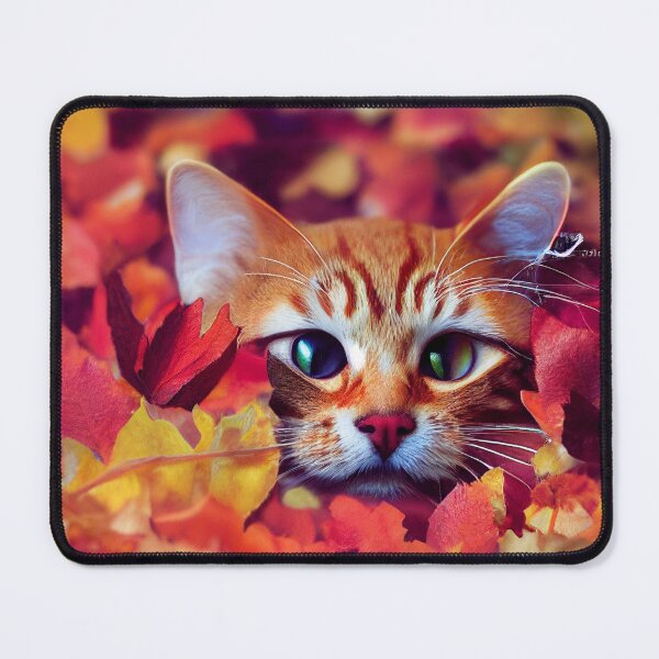 Item preview, Cut Cat in Colorful Leaves designed and sold by Staibshine.