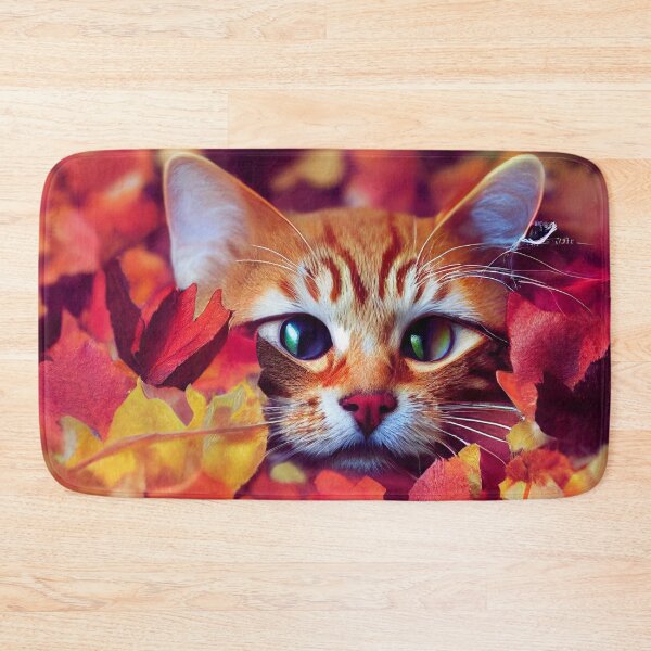 Item preview, Cut Cat in Colorful Leaves designed and sold by Staibshine.