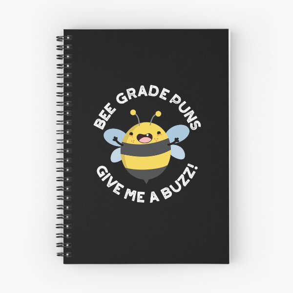Item preview, Bee Grade Puns Give Me A Buzz Puns (Dark BG) designed and sold by punnybone.