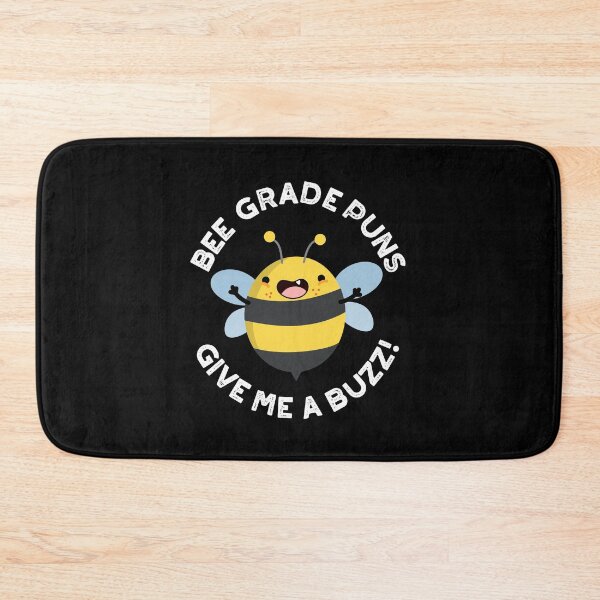 Item preview, Bee Grade Puns Give Me A Buzz Puns (Dark BG) designed and sold by punnybone.