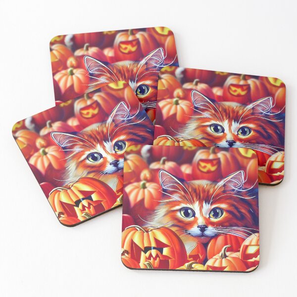 Item preview, Happy Cat Surrounded by Halloween Pumpkins designed and sold by Staibshine.
