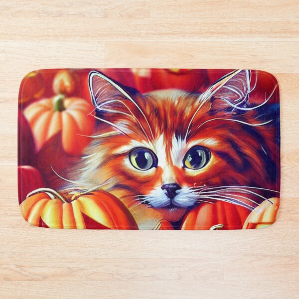 Item preview, Happy Cat Surrounded by Halloween Pumpkins designed and sold by Staibshine.