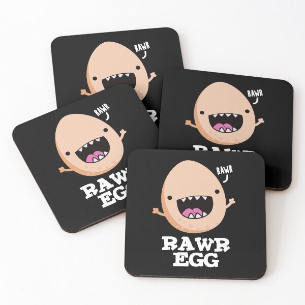 Item preview, Rawr Egg Funny Raw Egg Puns (Dark BG) designed and sold by punnybone.